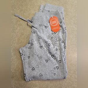 Girls Grey Heart Pattern Jogger Pants